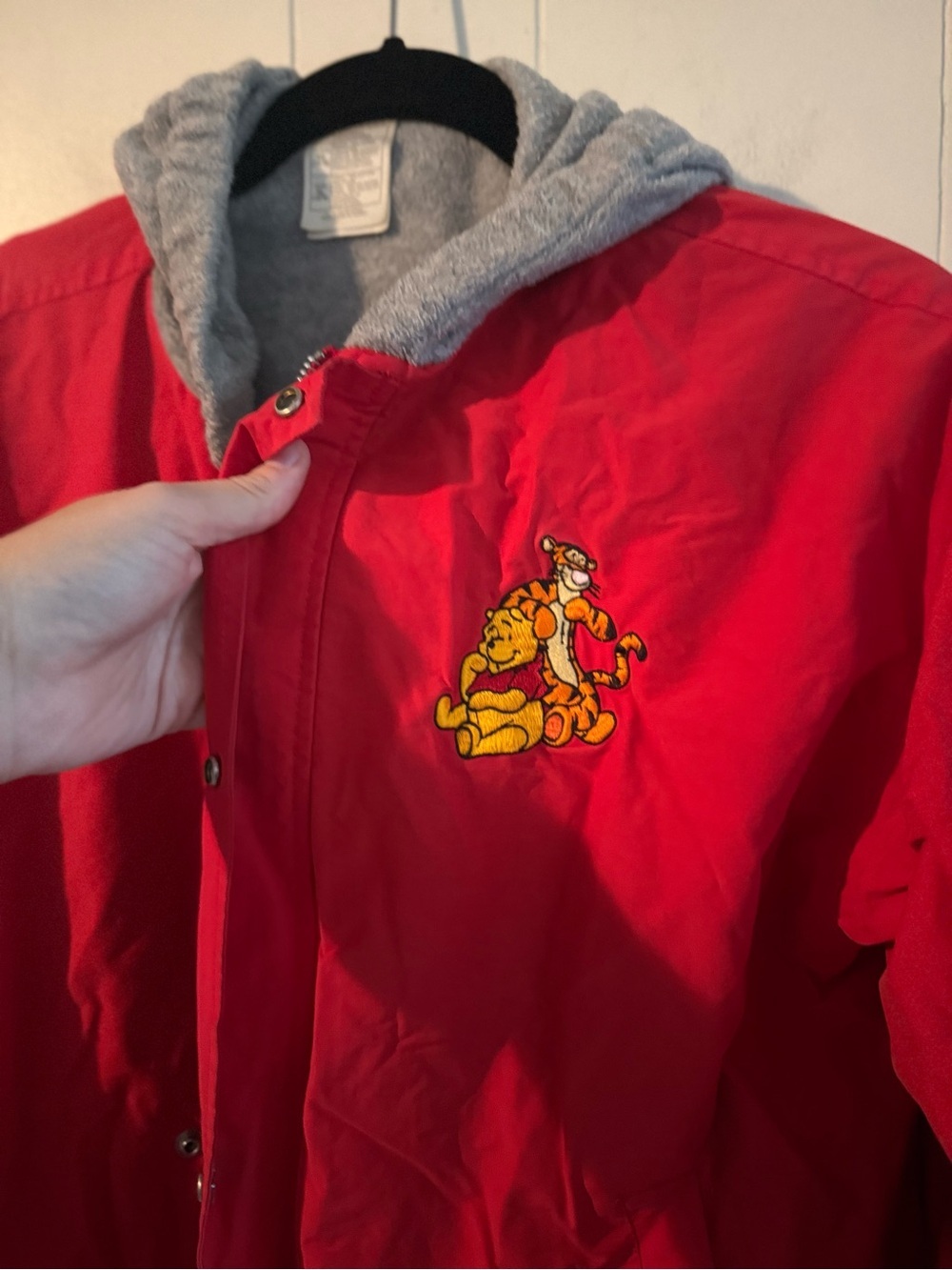 Vintage Disney Catalog Winnie the Pooh Tigger Red Baseball Varsity Jacket Sz XL - Picture 2 of 11